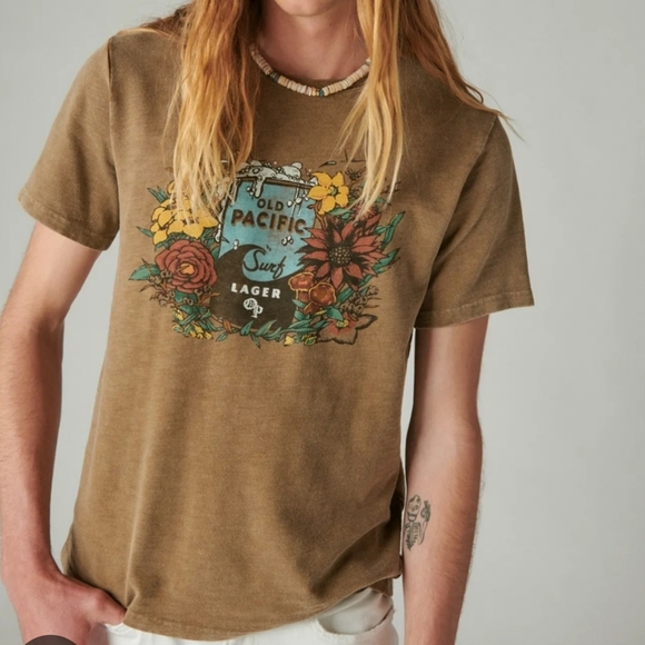 Lucky Brand Old Pacific Lager Tee Size Large - Picture 1 of 10